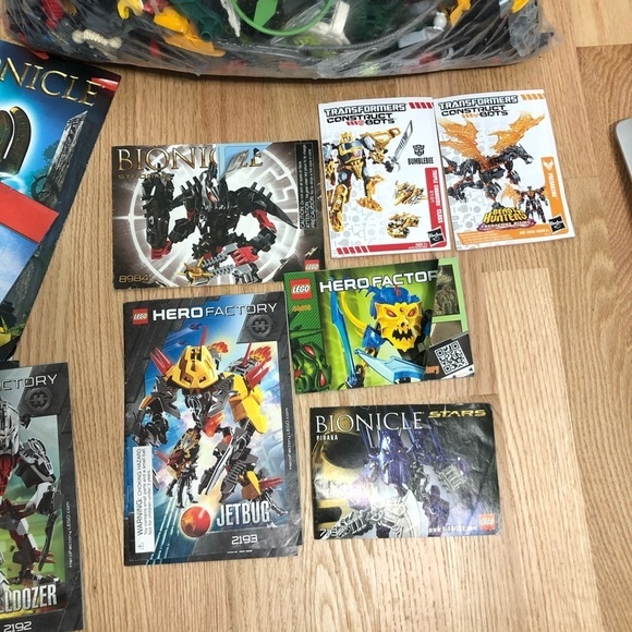Lego Mixed Bag Building Blocs W/ Instruction Books Bionicle Hero Factory - Picture 10 of 10